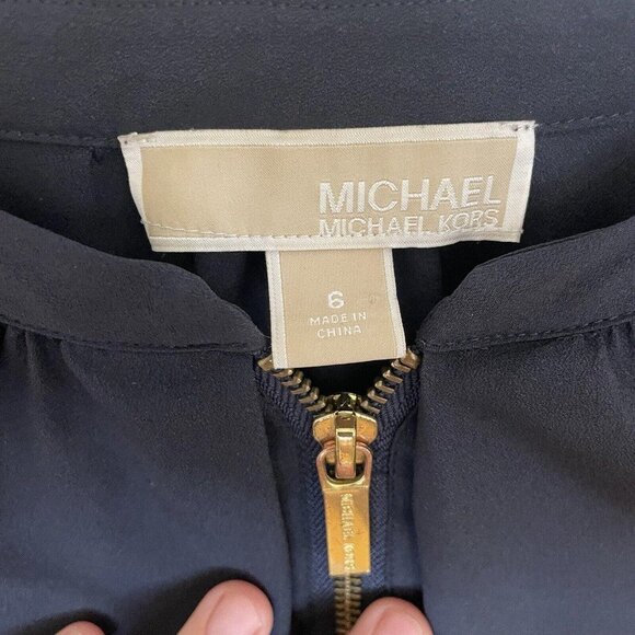 womens michael kors tops Top Blouse Shirt Blue Size 6 - Picture 5 of 11